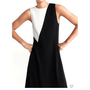Mango Monochrome black white textured dress